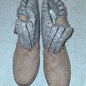 Airwalk Brown Ankle Boots with Knit Detail